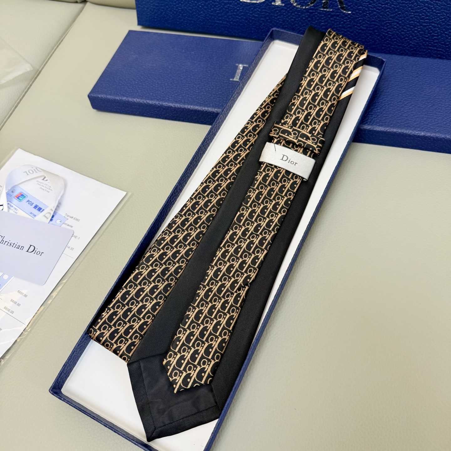 Dior Striped Dior Oblique Tie - DesignerGu