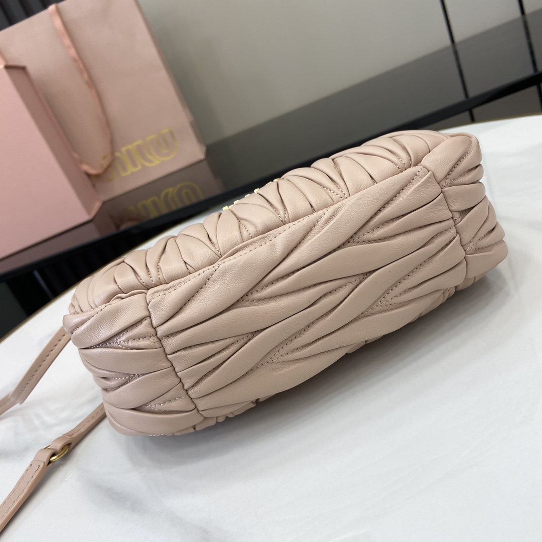 Miu Miu Wander Matelassé Nappa Leather Hobo Bag - DesignerGu