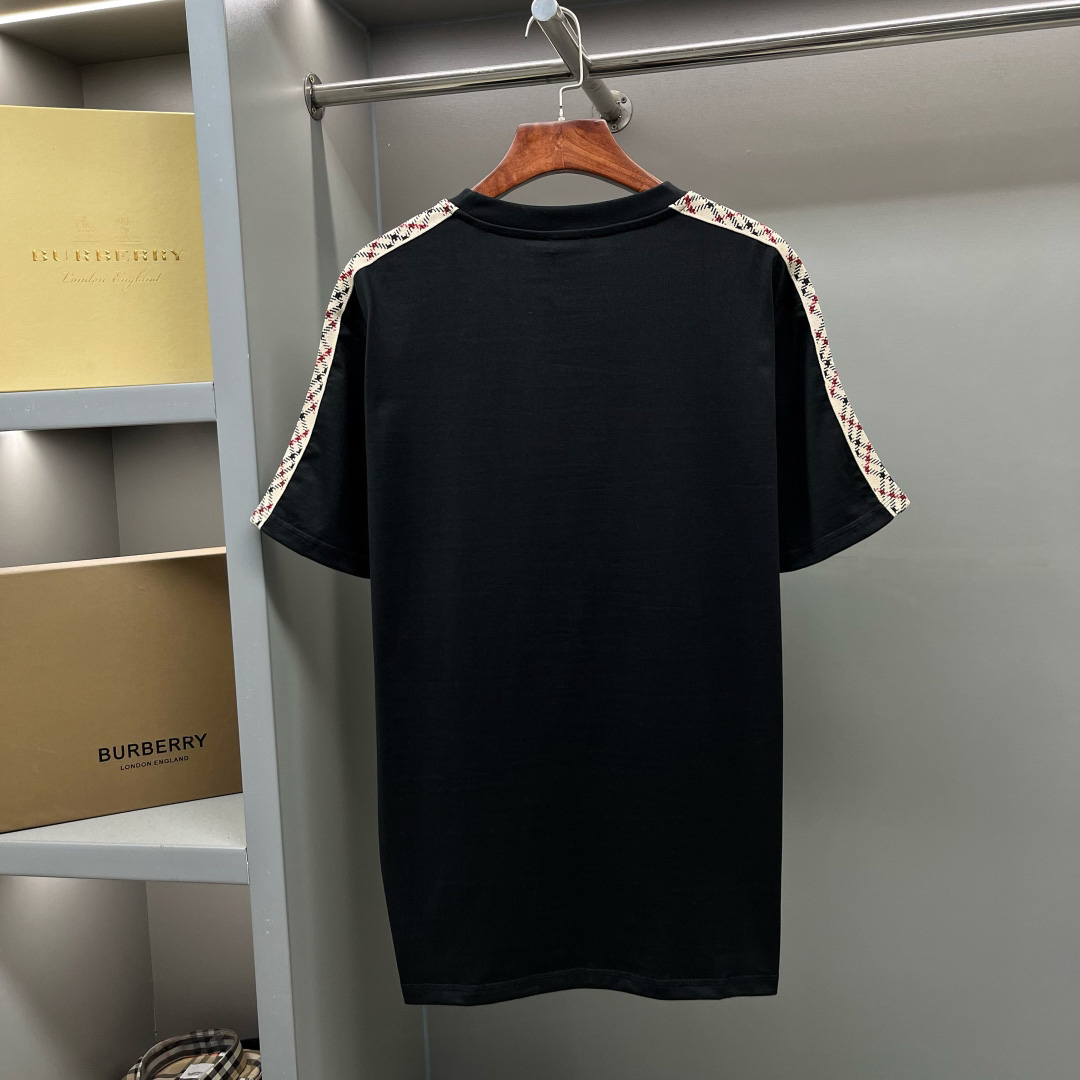 Burberry Check Trim Cotton T-shirt - DesignerGu