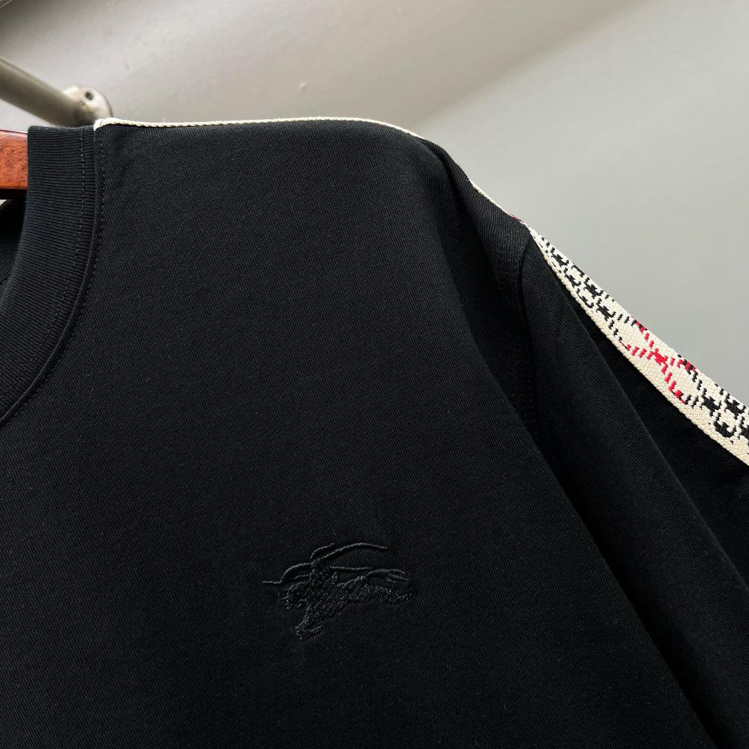 Burberry Check Trim Cotton T-shirt - DesignerGu
