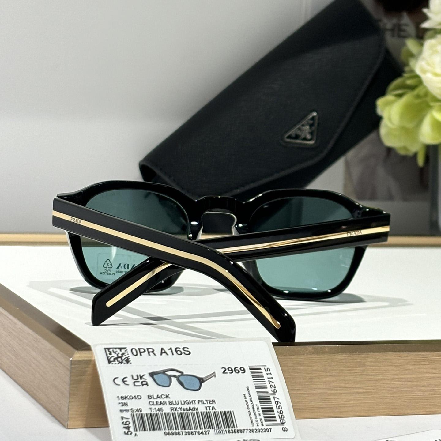 Prada Sunglasses With Iconic Metal Plaque   SPR A16SF - 