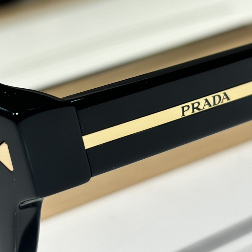 Prada Sunglasses With Iconic Metal Plaque   SPR A16SF - 