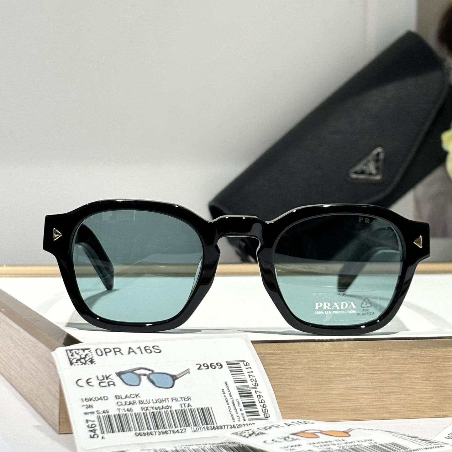 Prada Sunglasses With Iconic Metal Plaque   SPR A16SF - 
