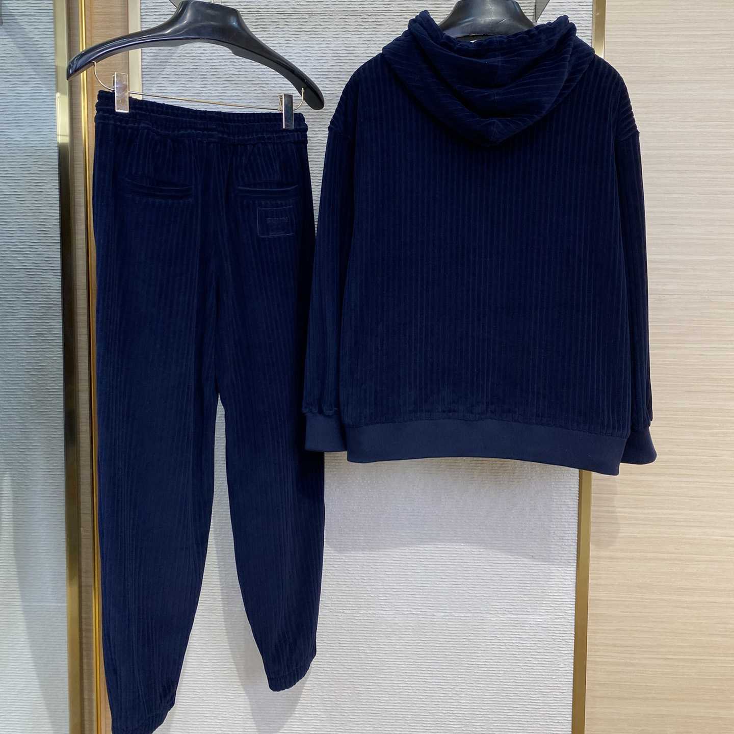 Fendi Blue Velvet Sweatshirt And Corduroy Trousers - DesignerGu
