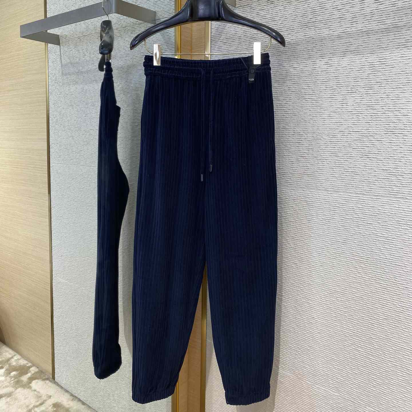 Fendi Blue Velvet Sweatshirt And Corduroy Trousers - DesignerGu