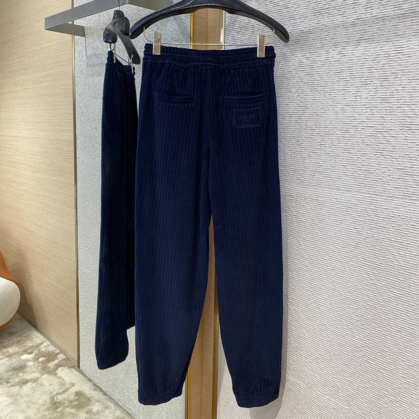 Fendi Blue Velvet Sweatshirt And Corduroy Trousers - DesignerGu
