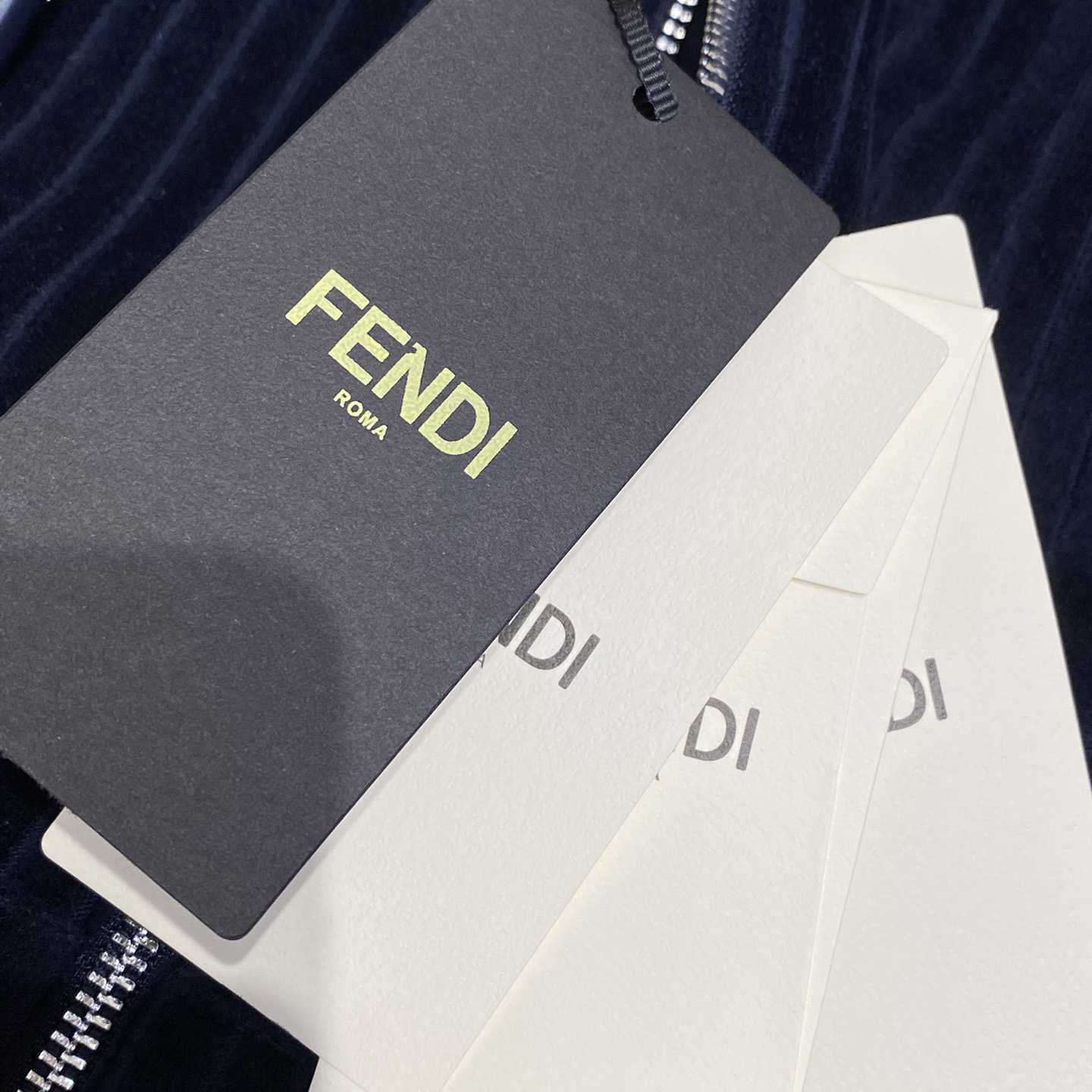 Fendi Blue Velvet Sweatshirt And Corduroy Trousers - DesignerGu