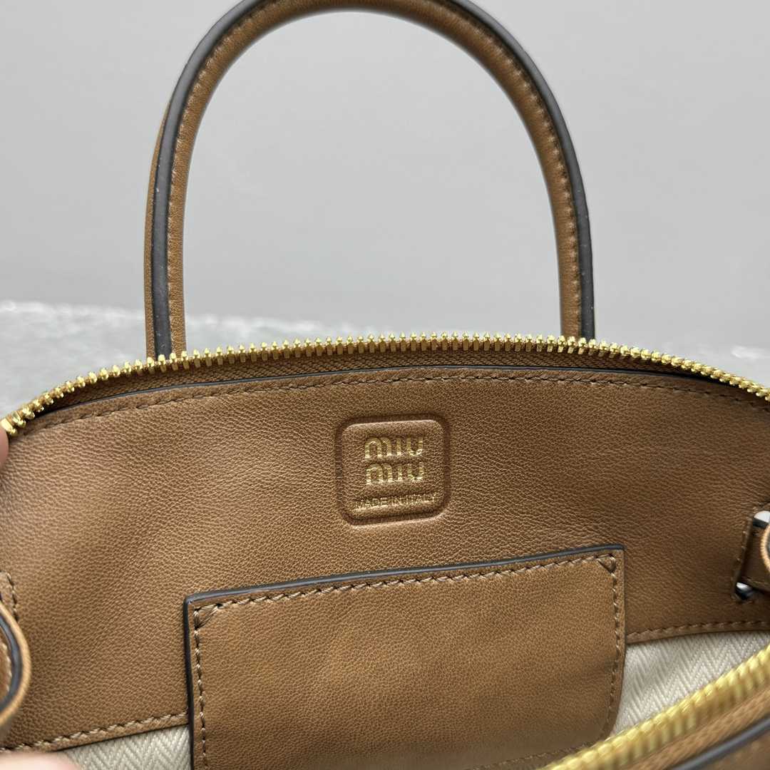 Miu Miu Aventure Leather Tote Bag (21x 8x 13cm) - DesignerGu