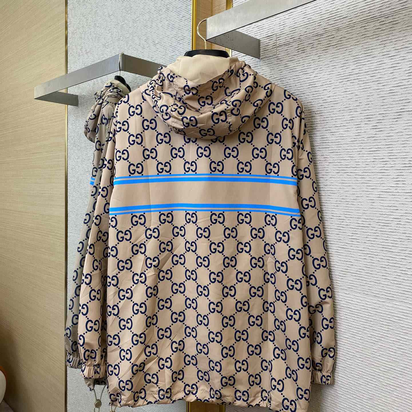 Gucci Men's GG Monogram Logo Hooded Jacket - DesignerGu
