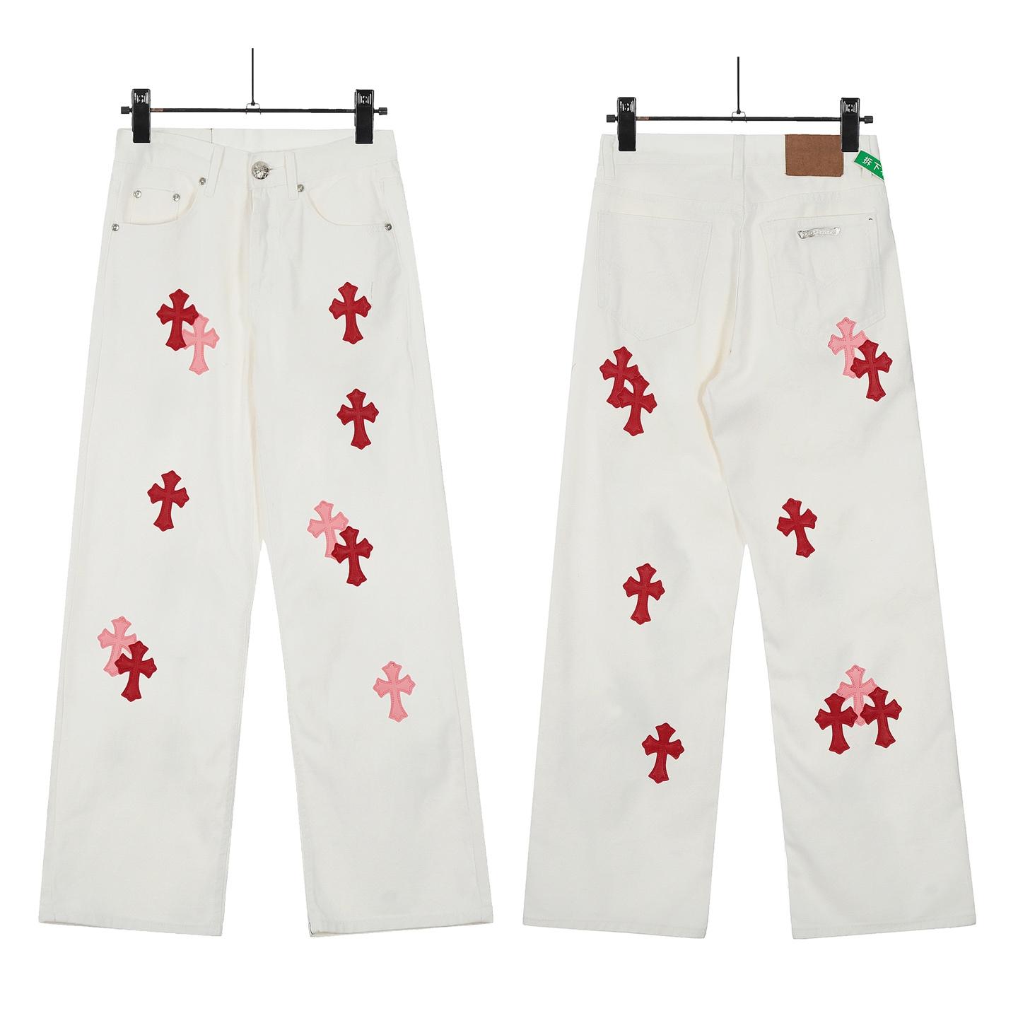 Chrome Hearts Cross Patch Jeans - DesignerGu