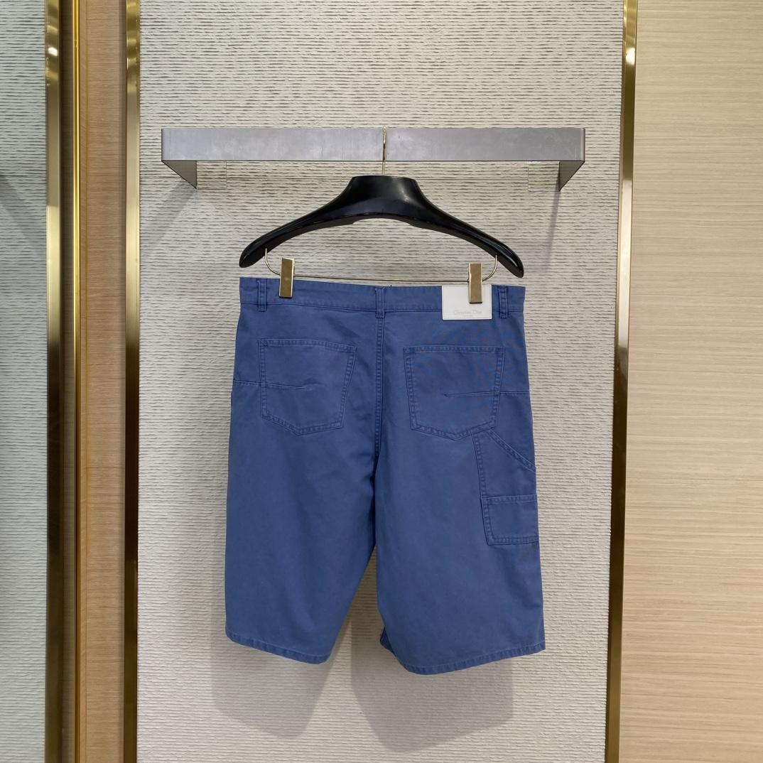 Christian Dior Couture Carpenter Shorts Blue Cotton Denim  - DesignerGu