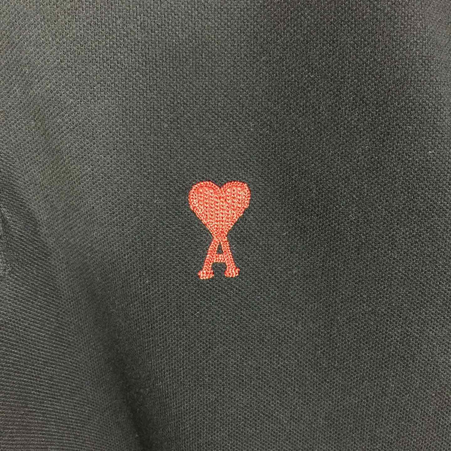 Ami Paris Ami De Coeur Embroidered Polo Shirt - DesignerGu