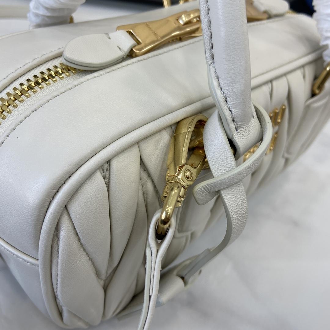 Miu Miu Arcadie Matelassé Nappa Leather Bag   22cm - DesignerGu