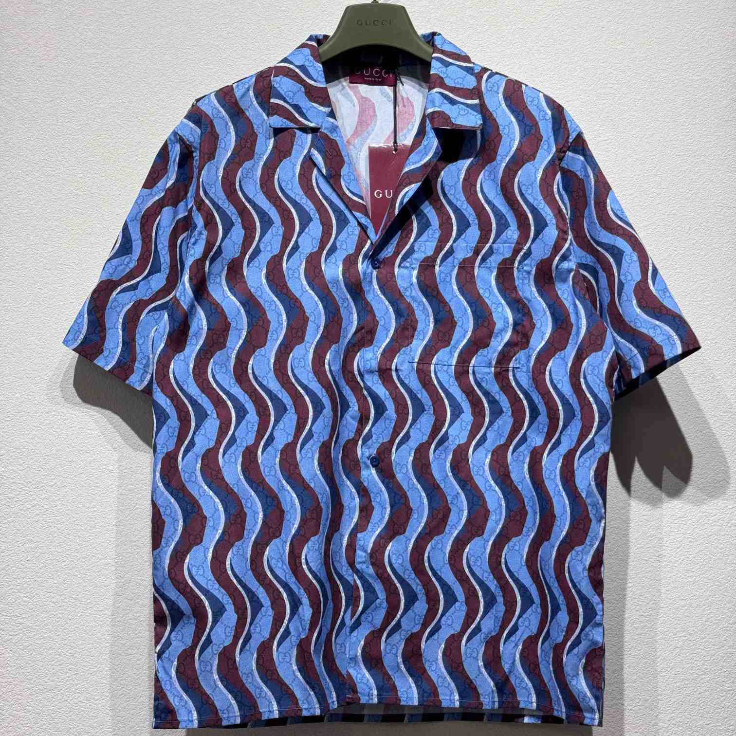 Gucci Printed Cotton Poplin Shirt - DesignerGu