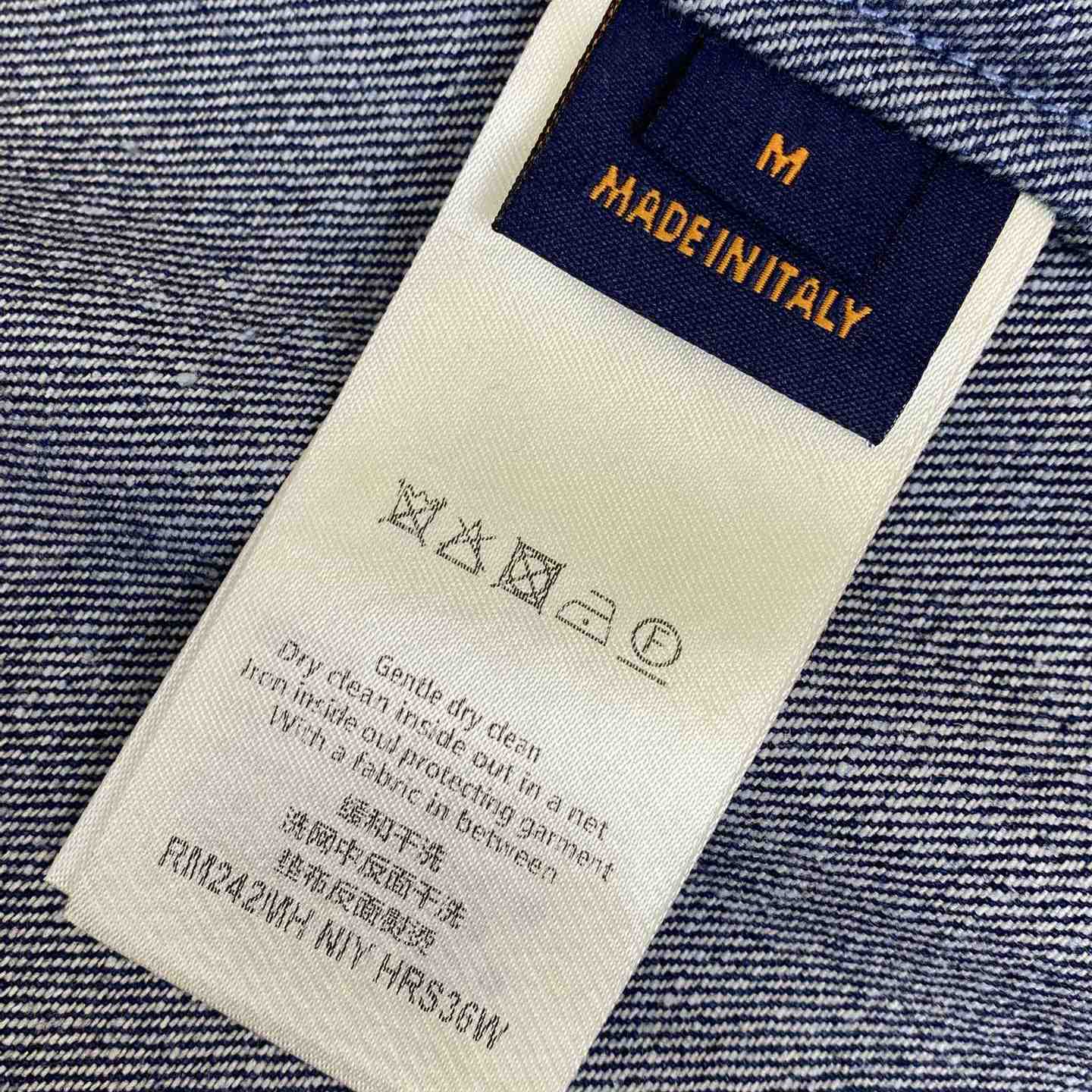 Louis Vuitton Printed Short-Sleeved Denim Shirt   1AFVQL - DesignerGu