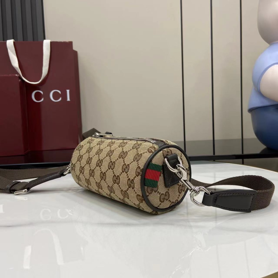 Gucci GG Canvas Mini Cylinder Bag - DesignerGu