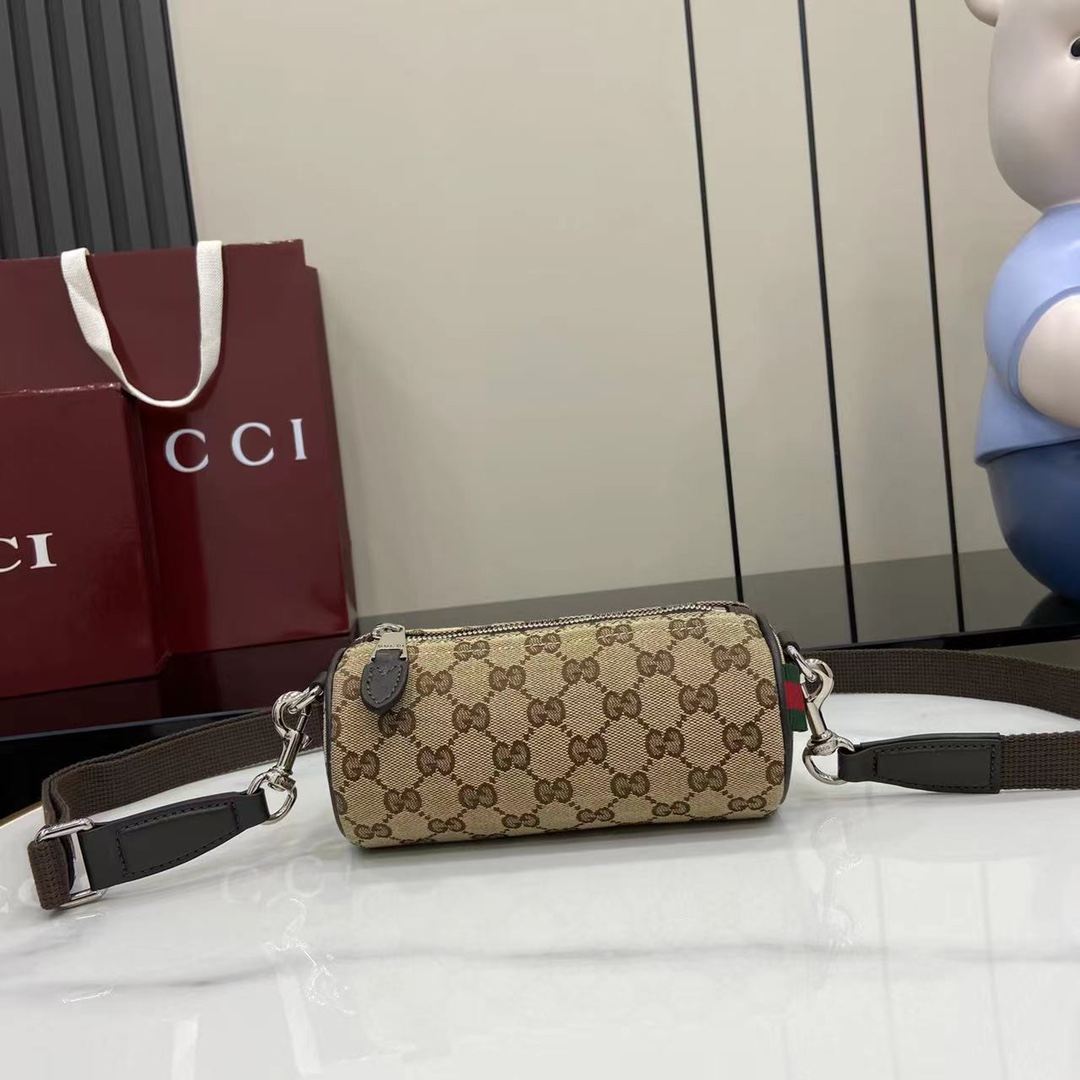 Gucci GG Canvas Mini Cylinder Bag - DesignerGu