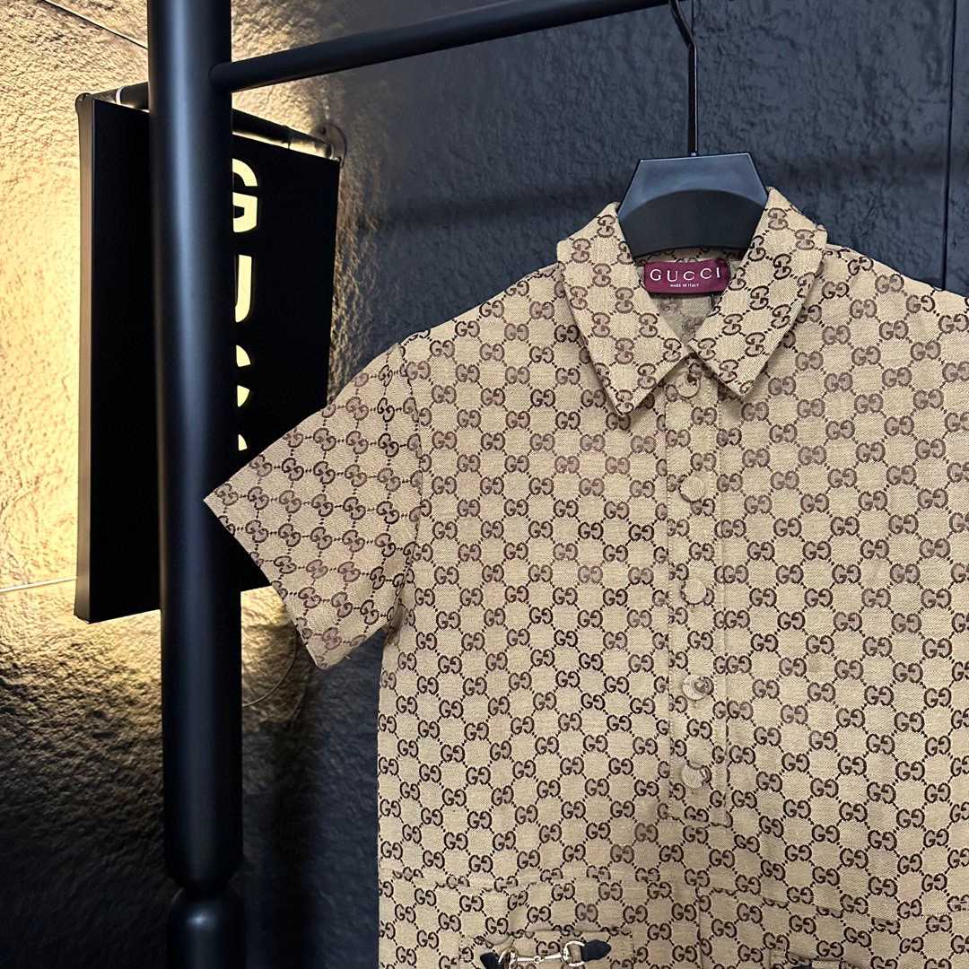 Gucci Canvas Short Sleeve Shirt - DesignerGu