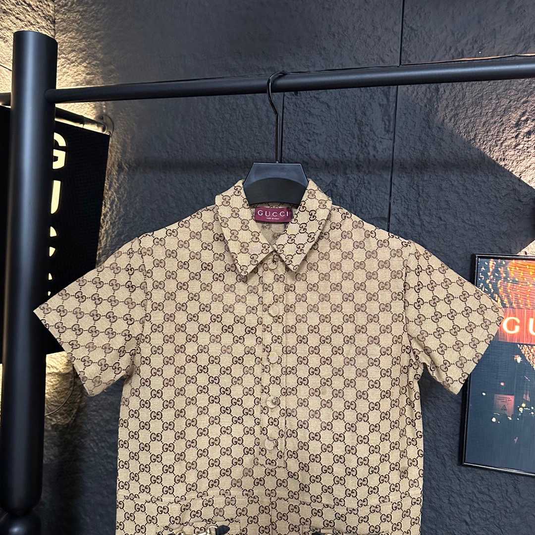 Gucci Canvas Short Sleeve Shirt - DesignerGu