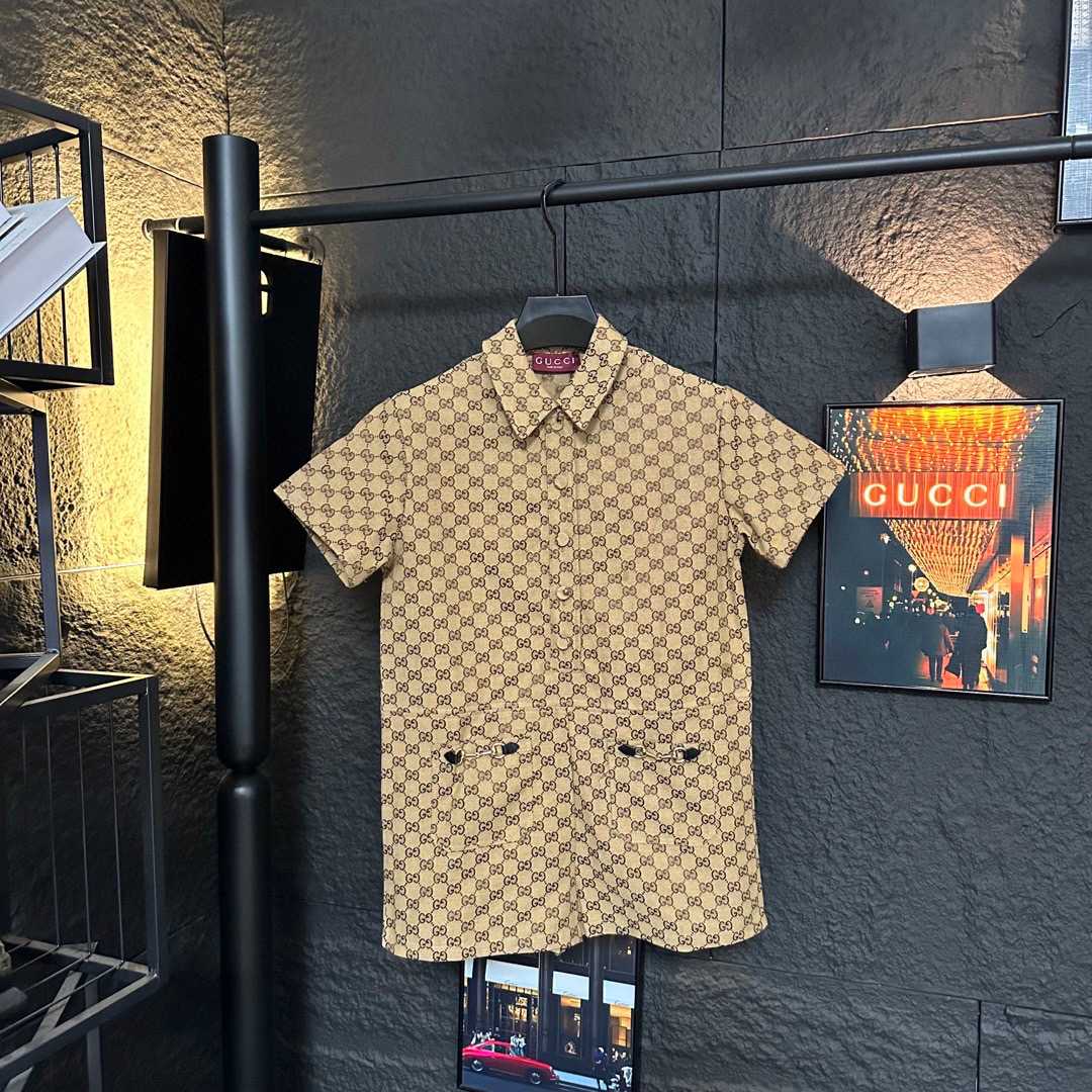 Gucci Canvas Short Sleeve Shirt - DesignerGu