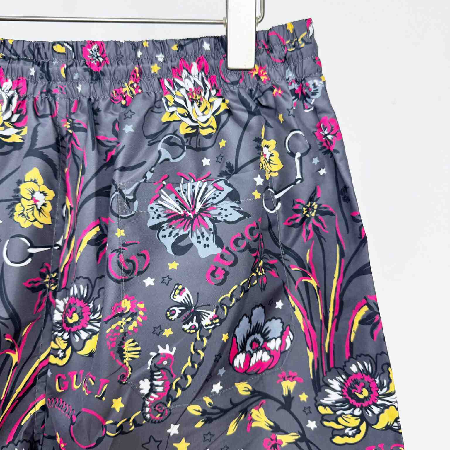 Gucci Punk Floral-print Cotton Short - DesignerGu