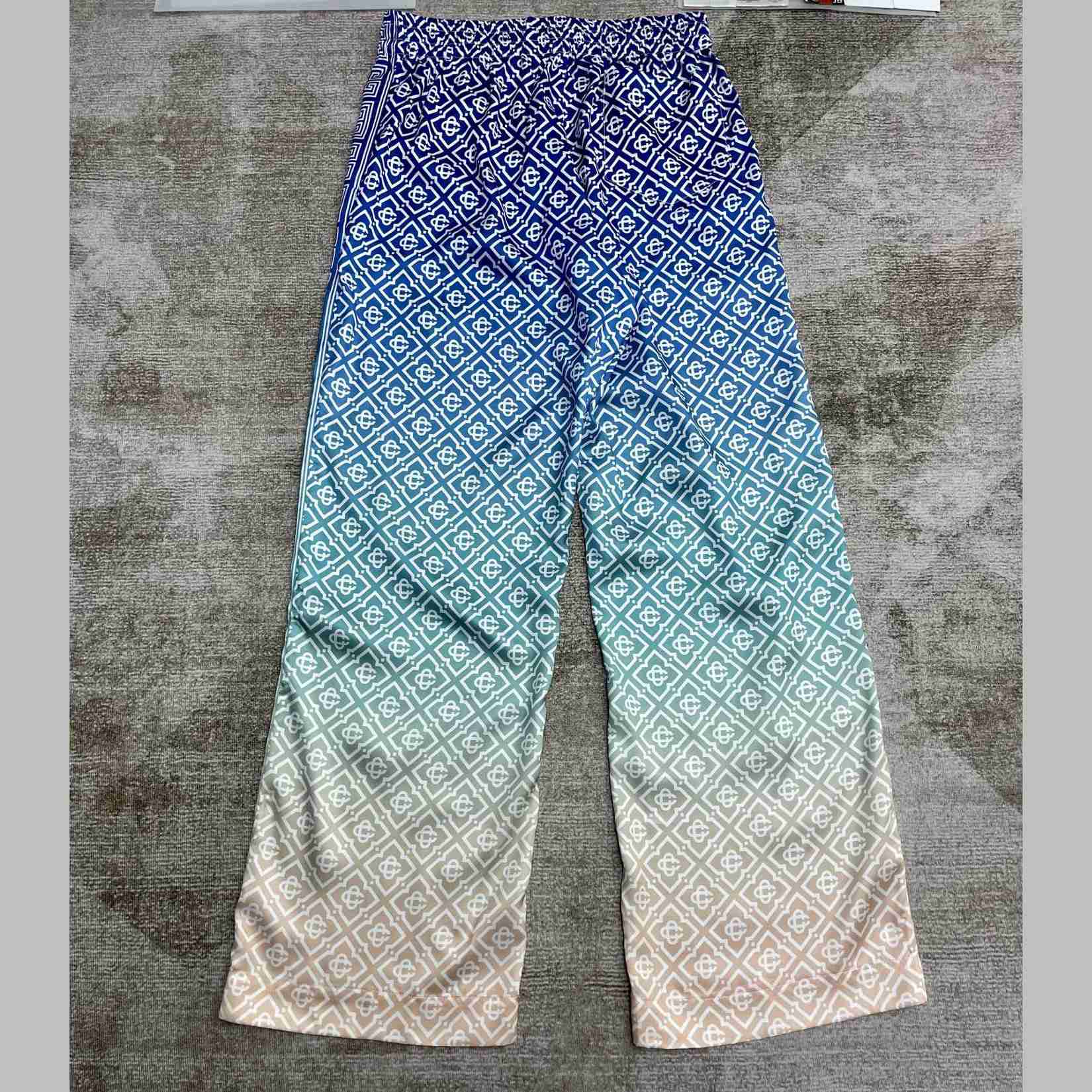 Casablanca Logo-monogrammed Dégradé Silk Trousers  CA3529 - DesignerGu