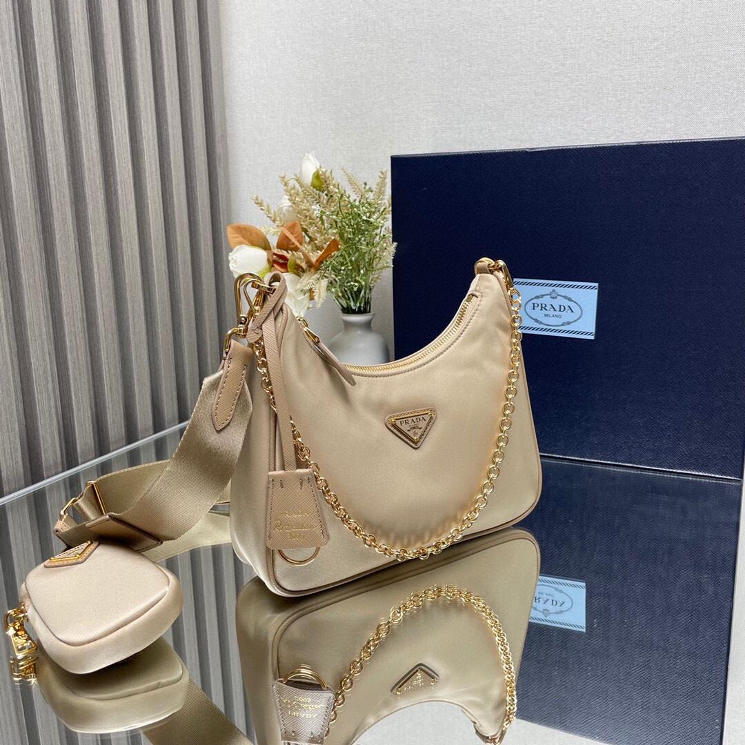 Prada Re-Edition 2005 Re-Nylon And Saffiano Leather Bag With Charm - DesignerGu