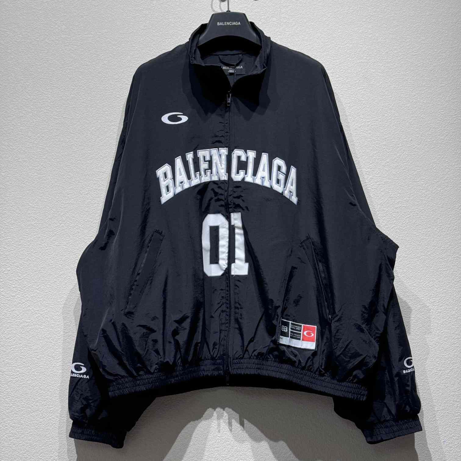 Balenciaga Basketball Series - Tracksuit Jacket In Black - DesignerGu