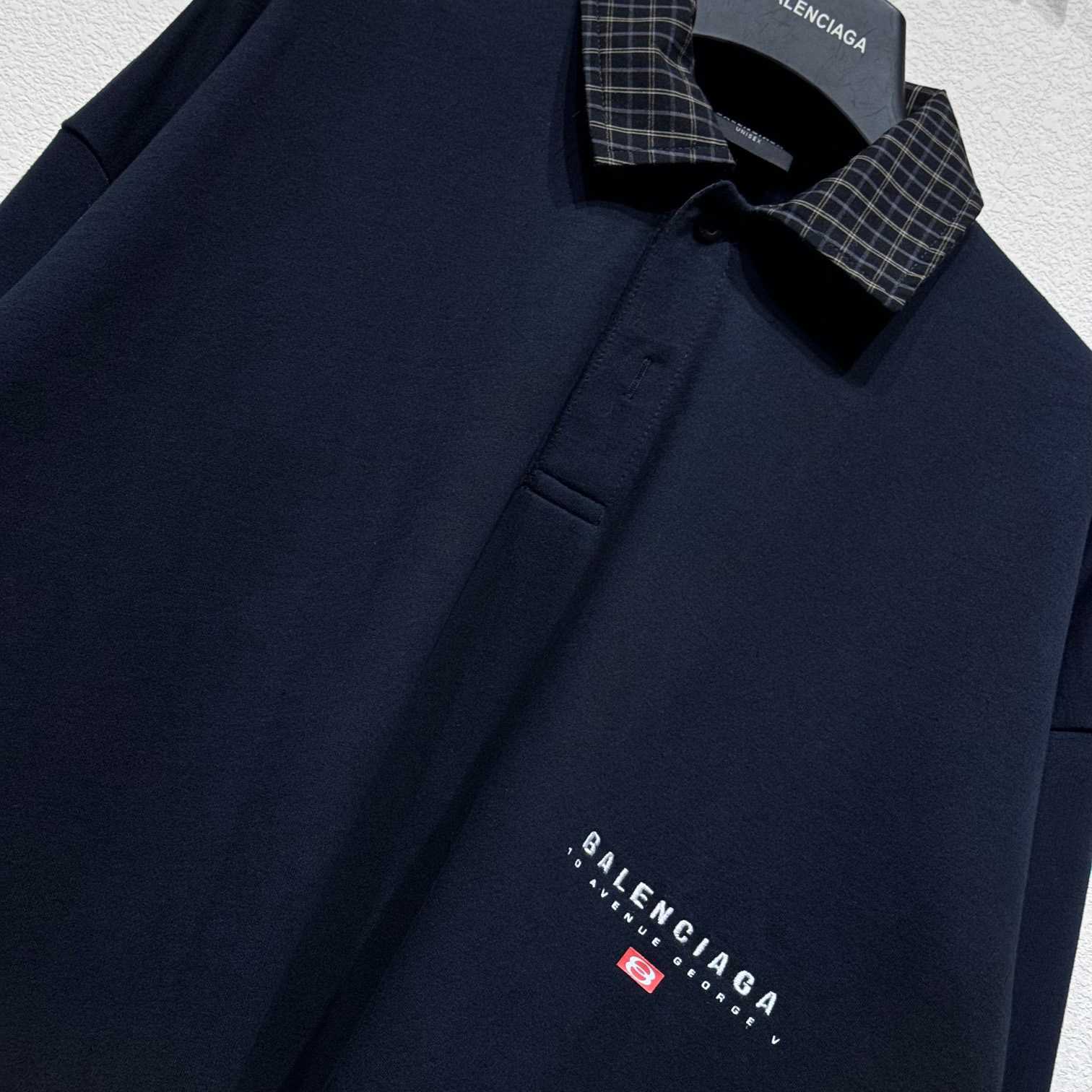 Balenciaga Unity Sport Long Sleeve Shirt Collar Polo In Faded Black - DesignerGu