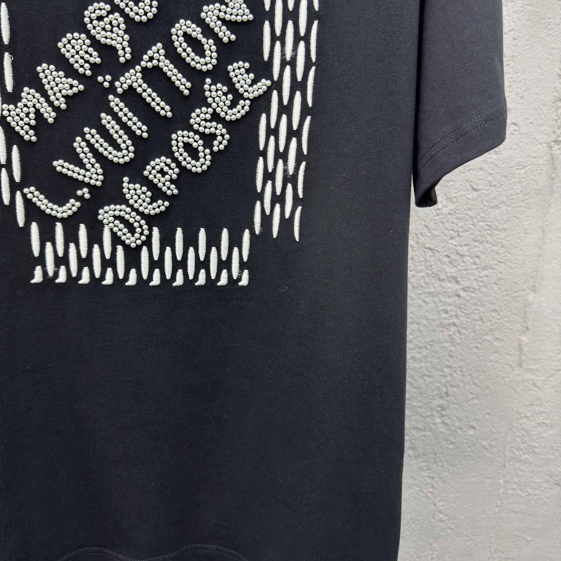 Louis Vuitton Embroidered Signature Cotton T-Shirt  1AFVB5 - DesignerGu