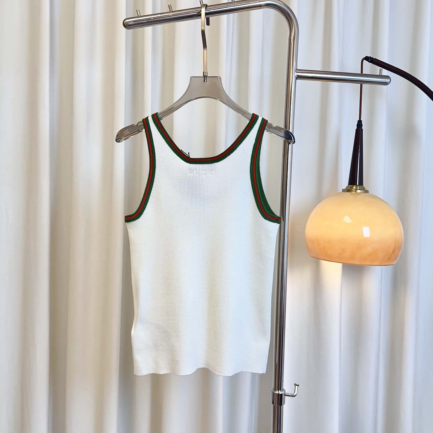 Gucci Cotton Tank Top With Web - DesignerGu