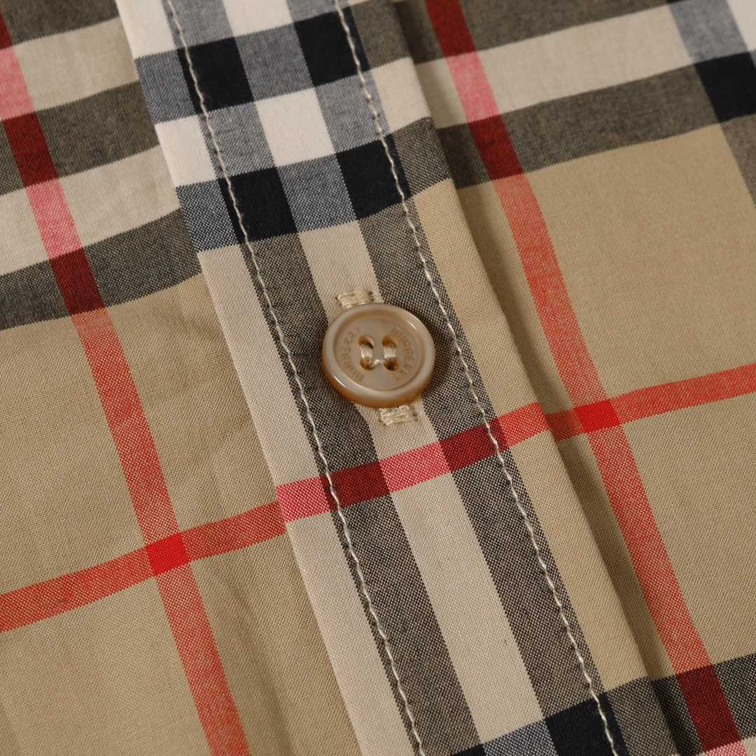 Burberry  Check Stretch Cotton Shirt - DesignerGu