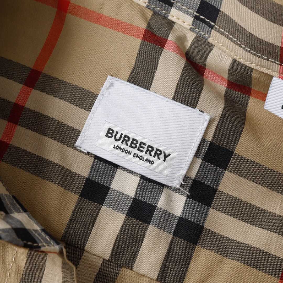 Burberry  Check Stretch Cotton Shirt - DesignerGu