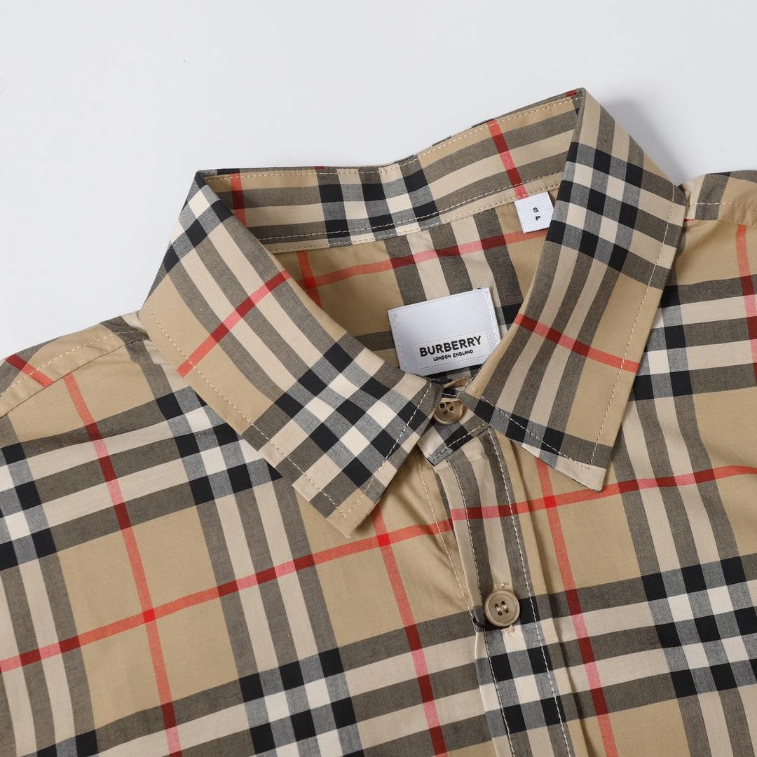 Burberry  Check Stretch Cotton Shirt - DesignerGu