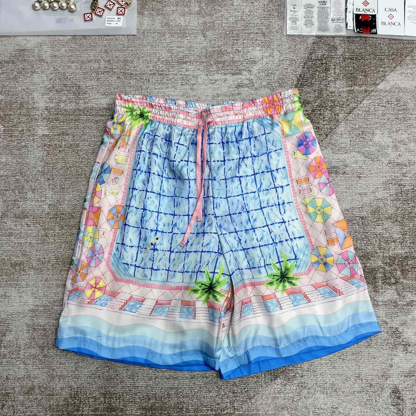 Casablanca Le Plongeon Silk Shorts   CA3517 - DesignerGu