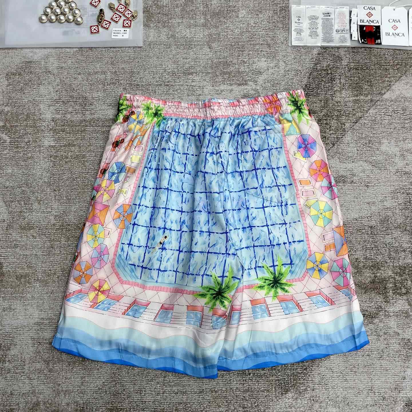 Casablanca Le Plongeon Silk Shorts   CA3517 - DesignerGu
