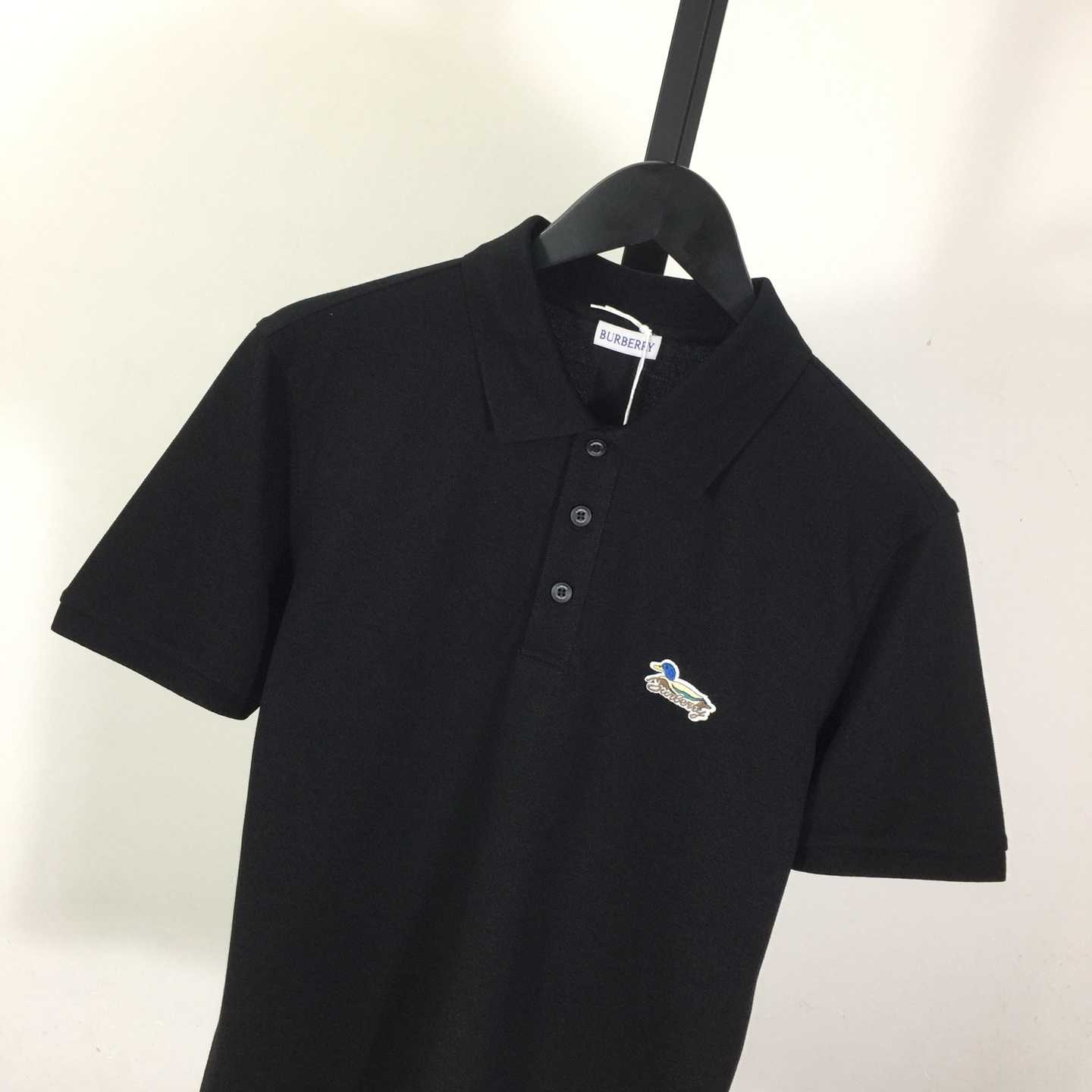 Cotton Polo Shirt In Black - DesignerGu