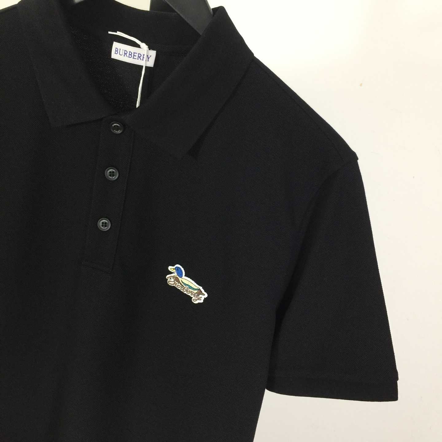 Cotton Polo Shirt In Black - DesignerGu