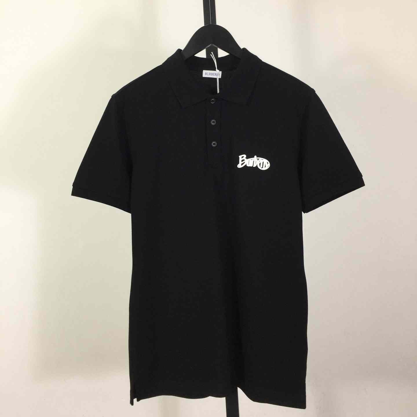 Cotton Polo Shirt In Black - DesignerGu