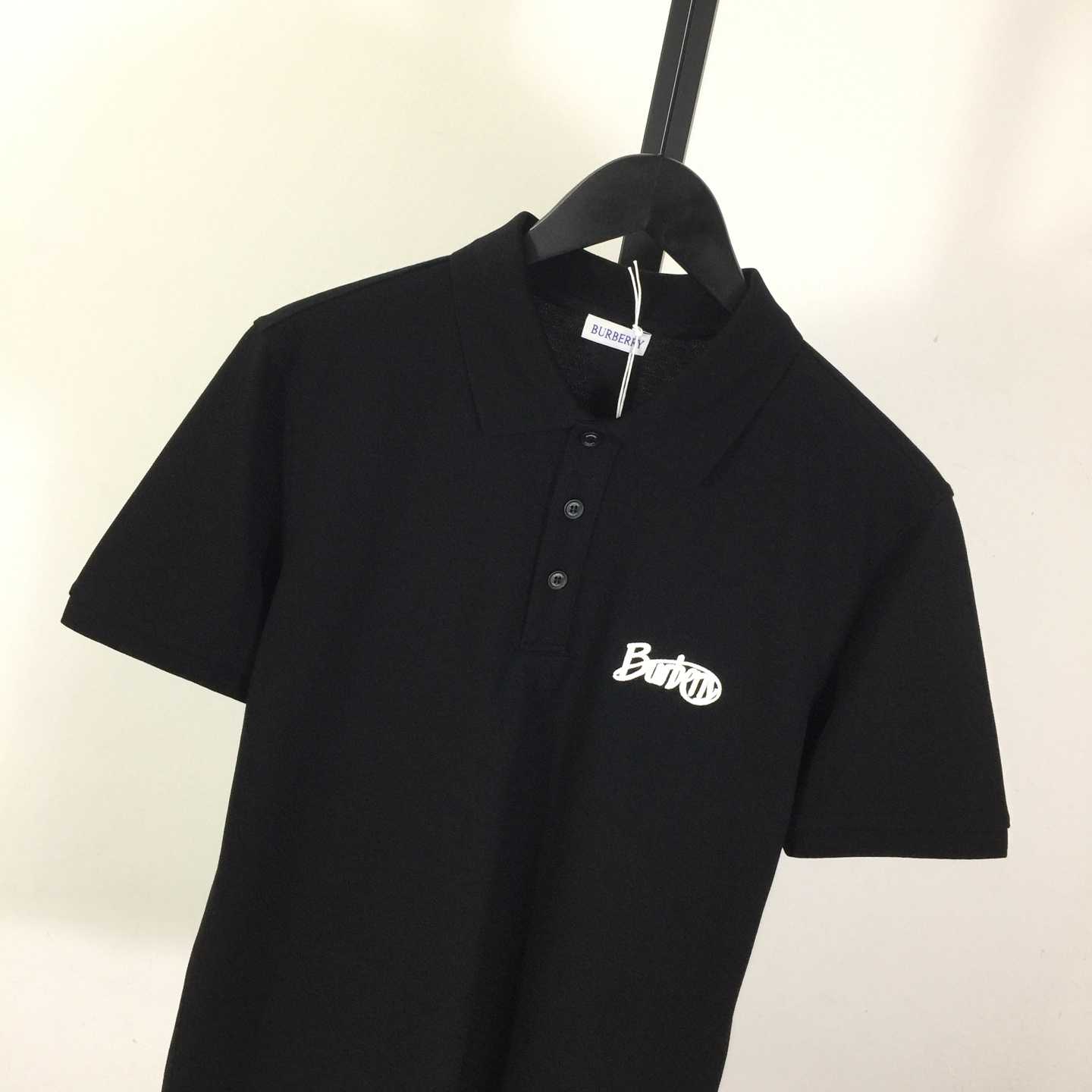 Cotton Polo Shirt In Black - DesignerGu