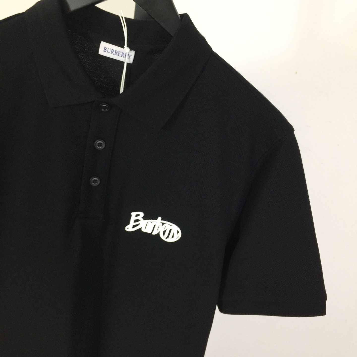 Cotton Polo Shirt In Black - DesignerGu