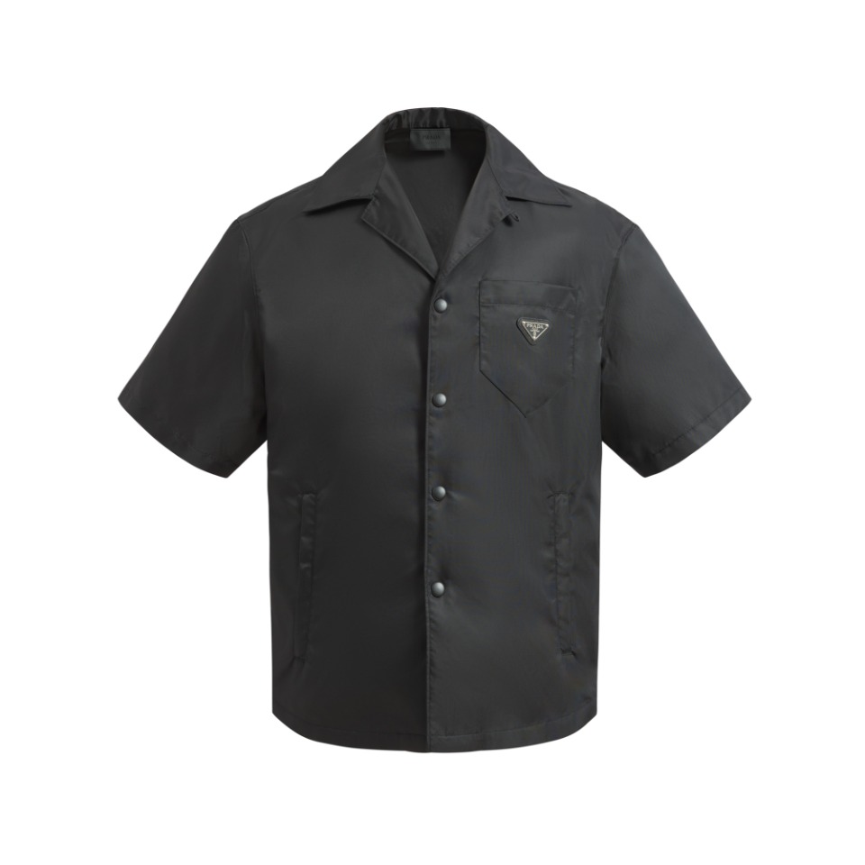 Prada Black Re-nylon Short-sleeved Shirt  - DesignerGu