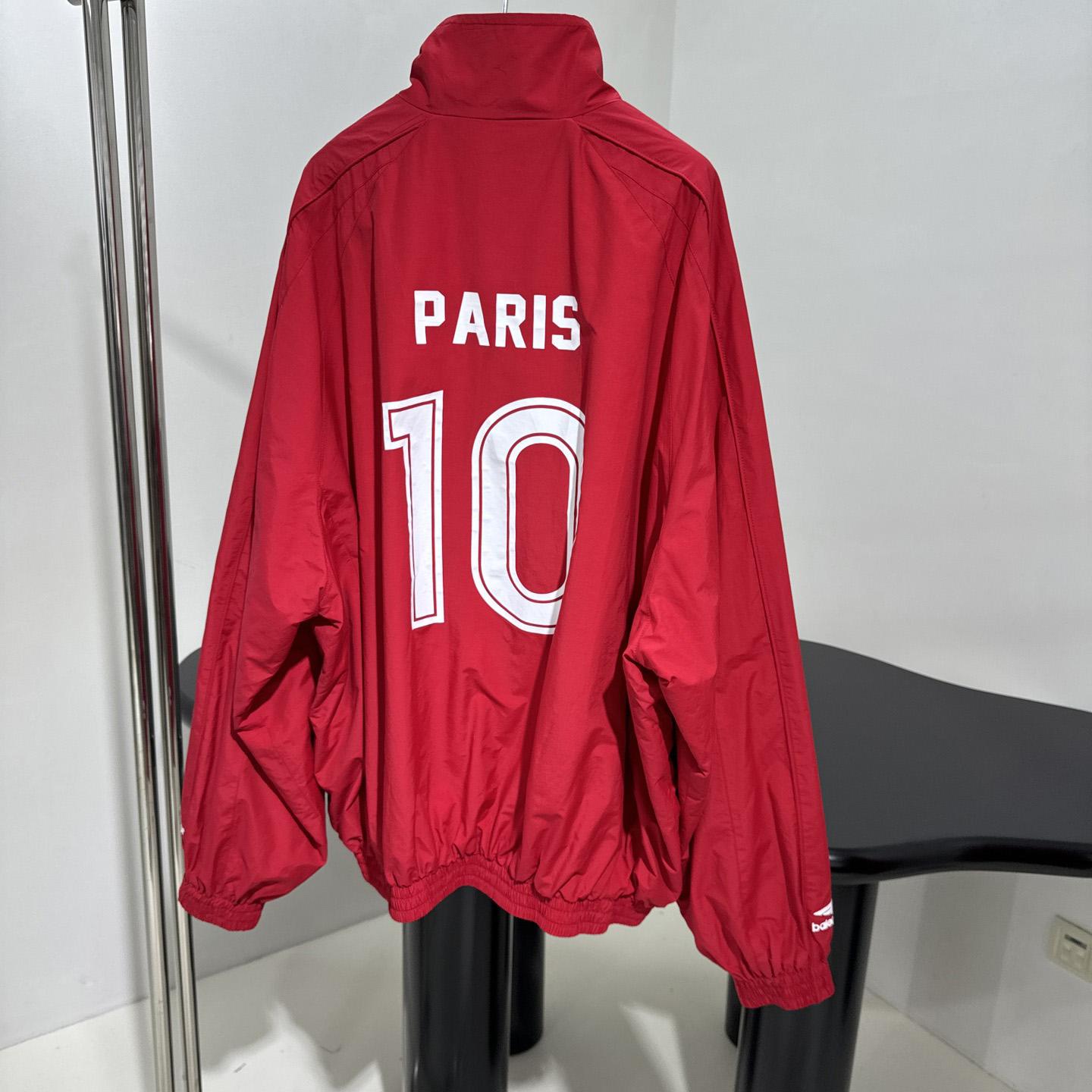 Balenciaga Paris Soccer Tracksuit Jacket In Red - DesignerGu