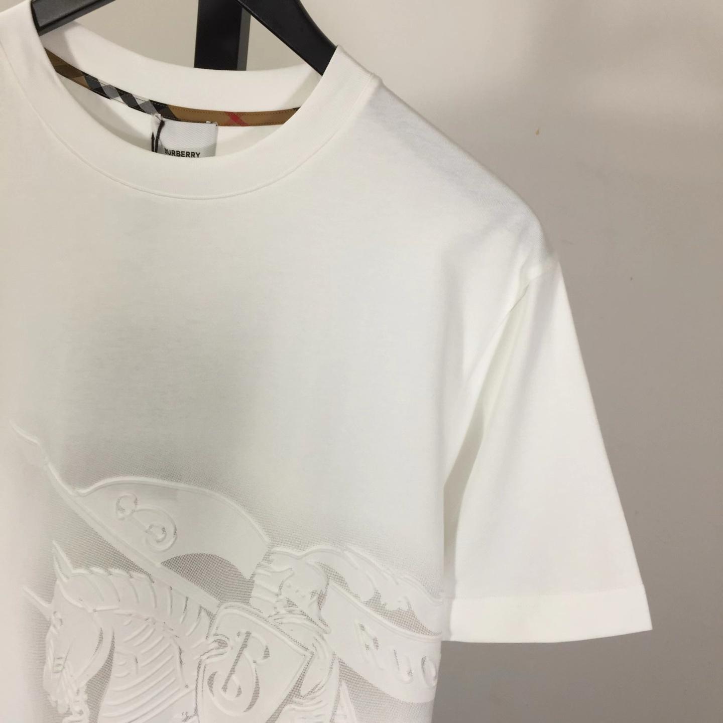 Burberry White EKD Cotton T-shirt - DesignerGu