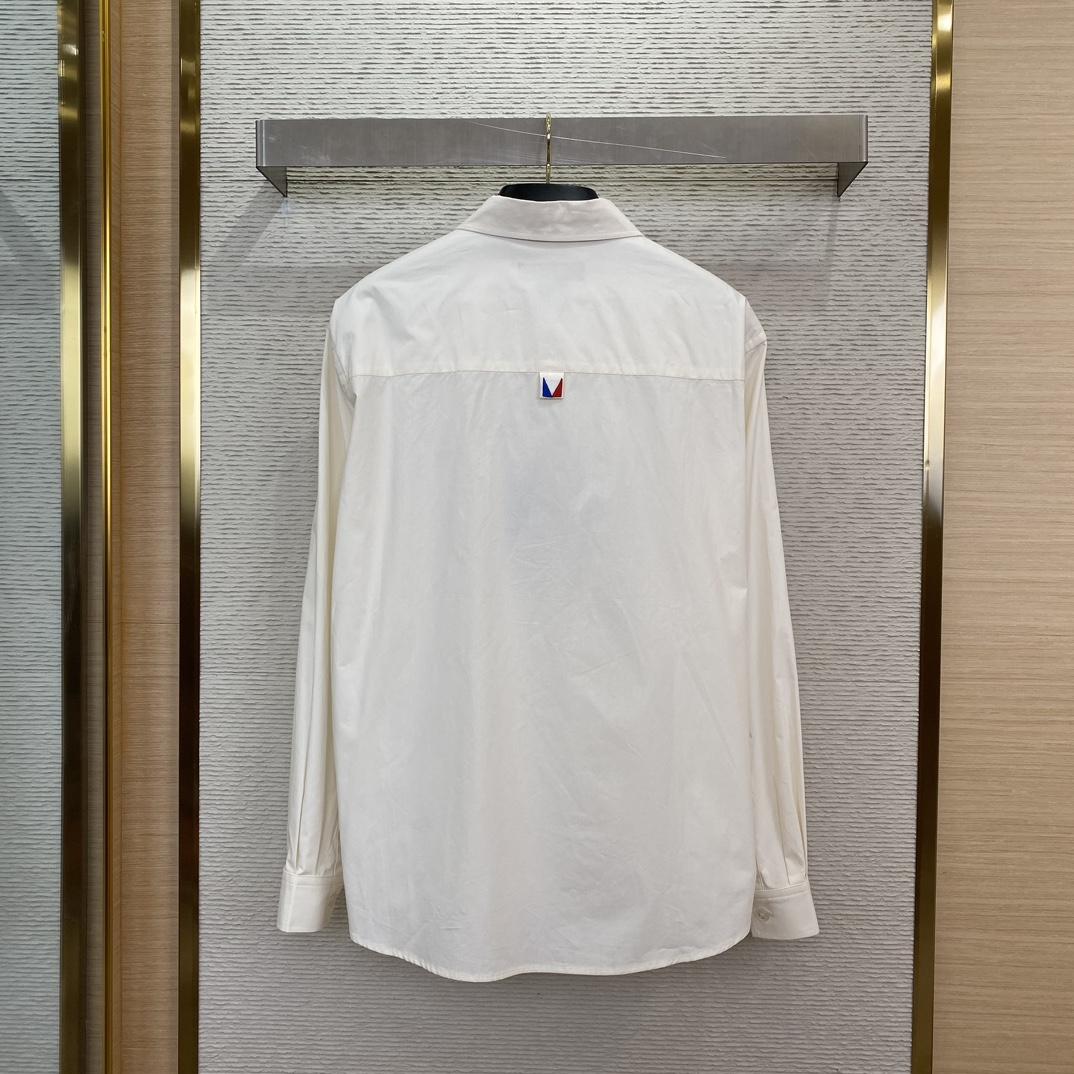 Louis Vuitton Embellished Open Collar Long-Sleeved Shirt   1AFVQQ - 