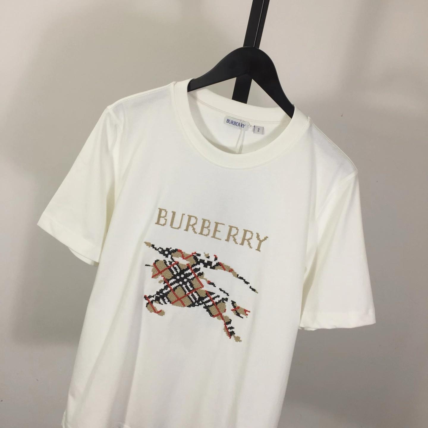 Burberry Cross Stitch EKD​ Cotton T-shirt - DesignerGu