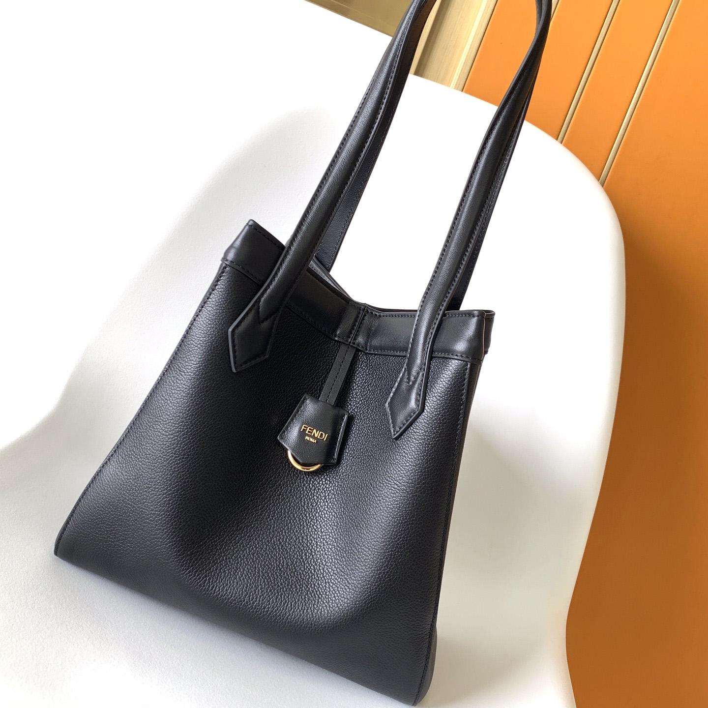 Fendi Origami Medium Black Leather Bag  - DesignerGu