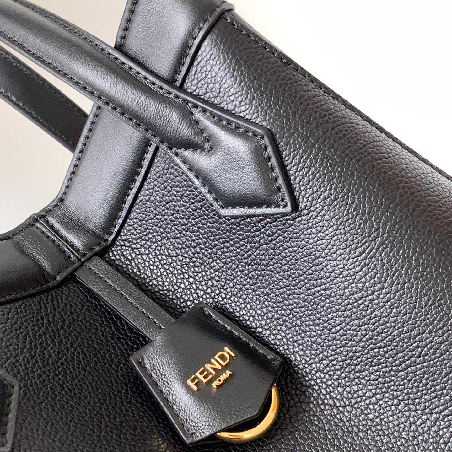 Fendi Origami Medium Black Leather Bag  - DesignerGu