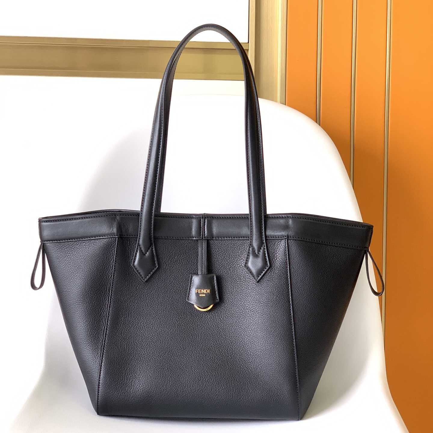 Fendi Origami Medium Black Leather Bag  - DesignerGu
