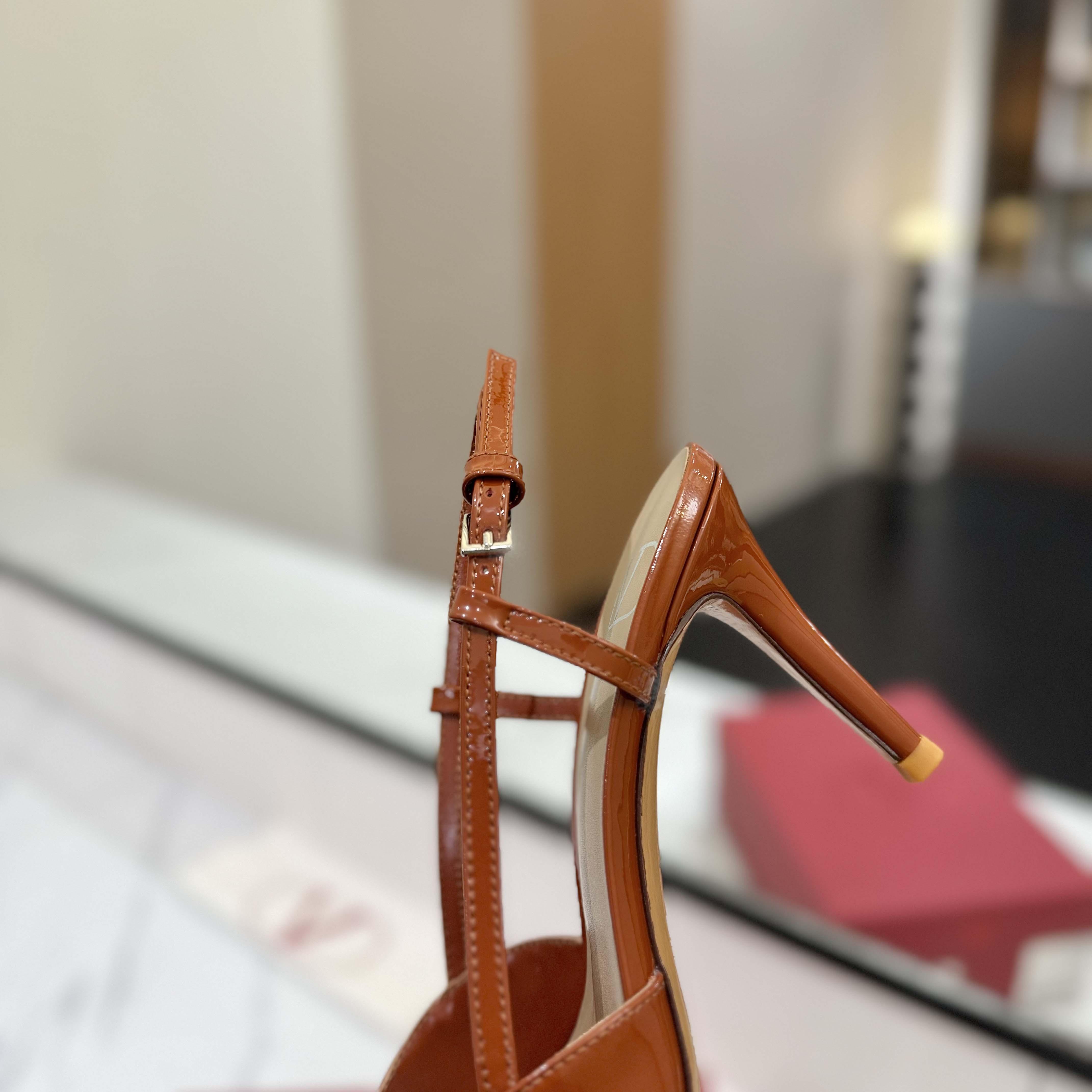 Vlogo Signature Patent Leather Slingback Pump 80mm - DesignerGu